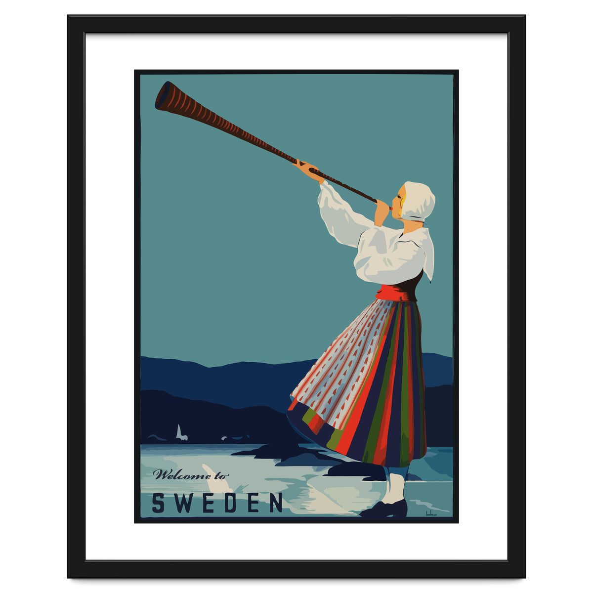 Sweden, Woman With Alp Horn