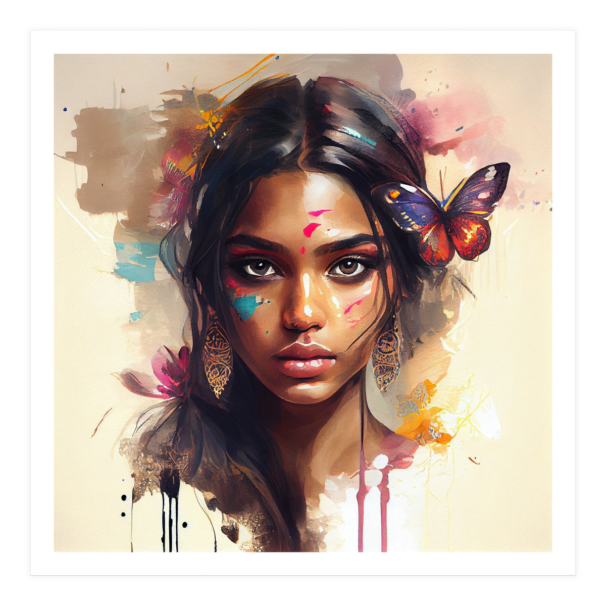 Watercolor Hindu Woman #1 (Print Only)