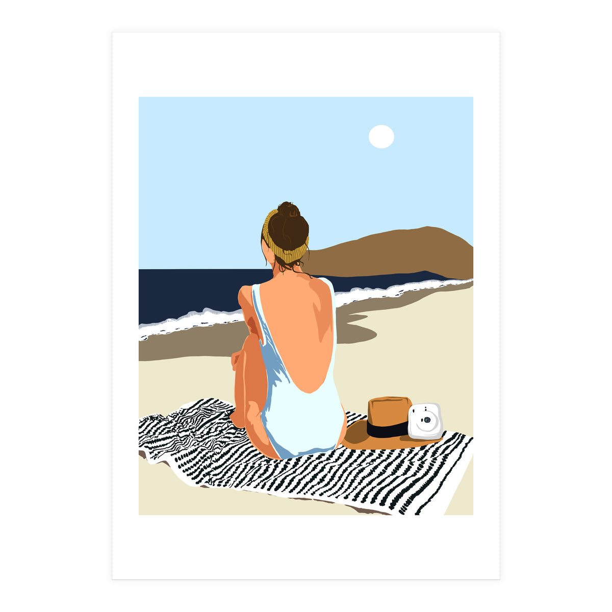 No Posting, No Liking, Just Living, Solitude Solo Woman Travel, Boss Lady Beach Ocean Sea, Summer Tan Bohemian (Print Only)