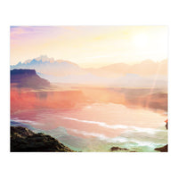 Sunrise Grandeur, Scenic Nature Landscape, Ocean Beach Travel Photography, Sea Waves Mindfulness (Print Only)