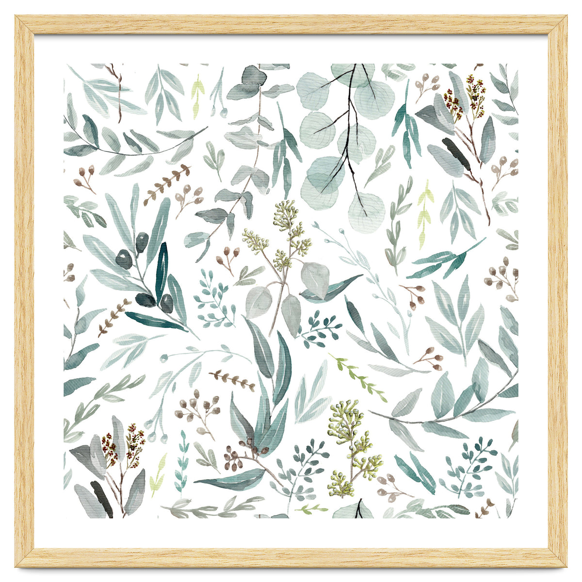 Eucalyptus Leaves Botanical Pattern
