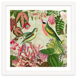 Exotic Lush Rainforest With Colorful Parrots And Flowers thumbnail