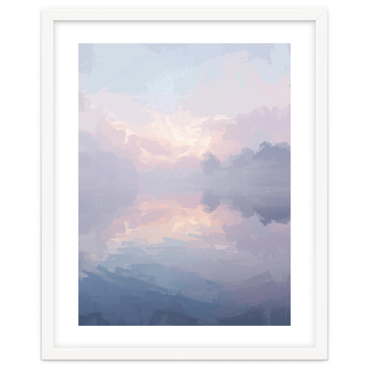 Ethereal Misty Lakeside at Dawn
