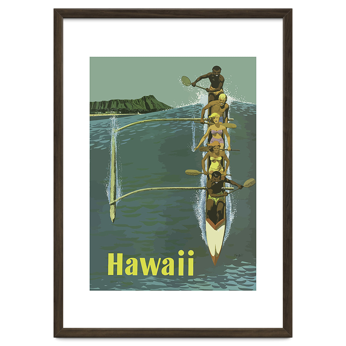 Hawaii, Boat a Big Wave