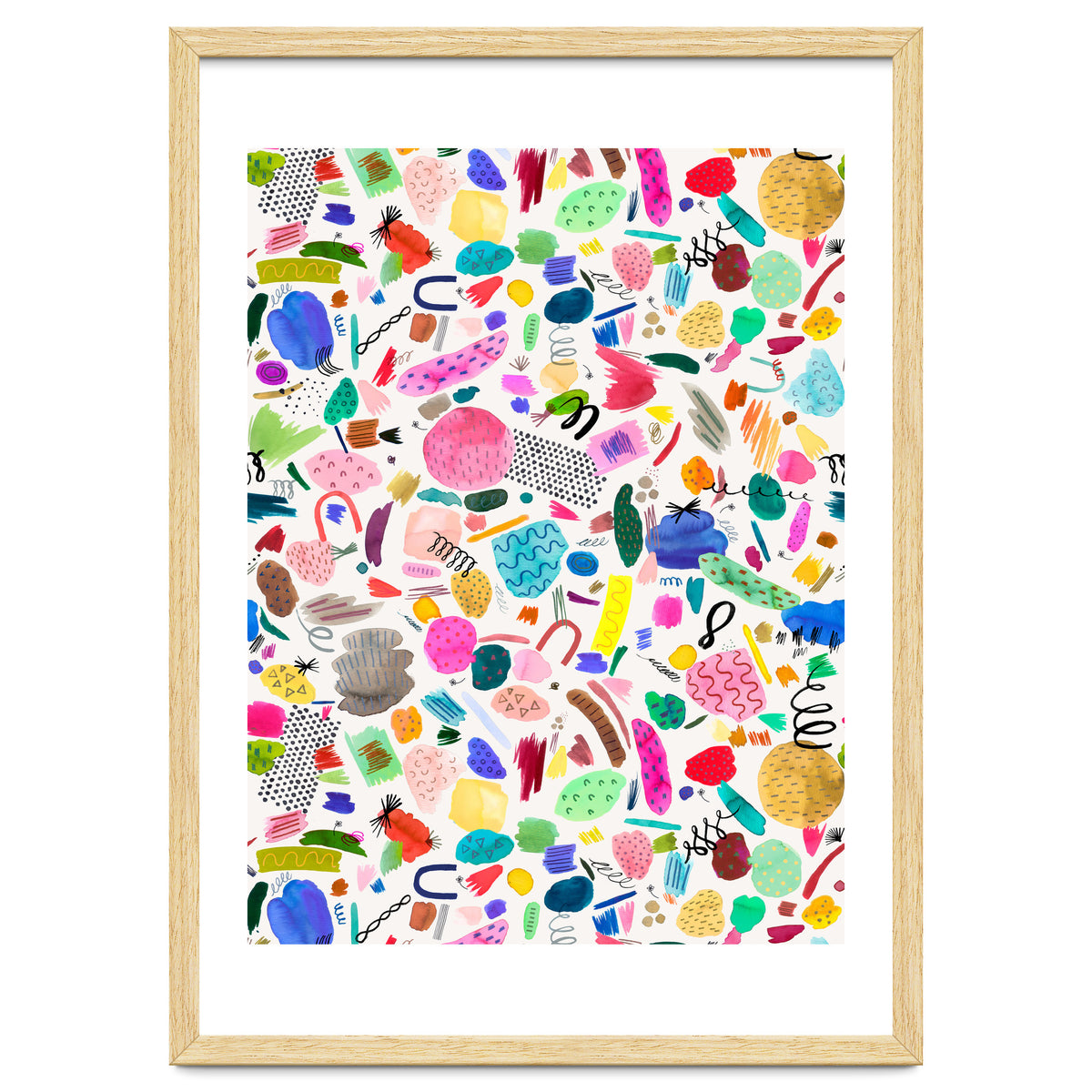 Abstract Colourful Marks Scribbles