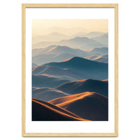 Misty Desert Mountain Range Art