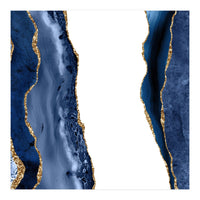 Navy & Gold Agate Texture 28  (Print Only)