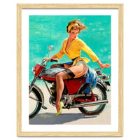 Pinup Sexy Motorcycle Girl