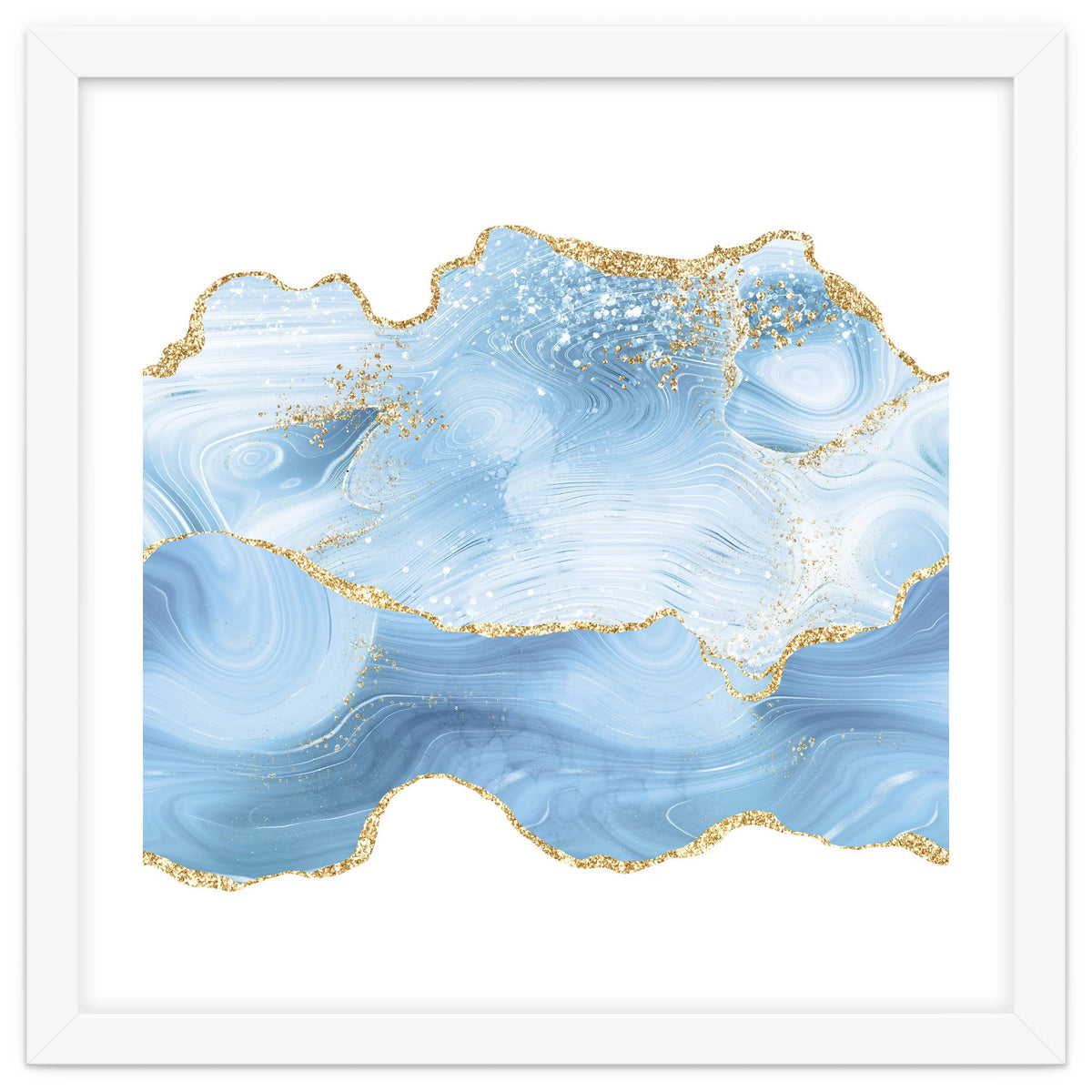 Blue & Gold Glitter Agate Texture 05