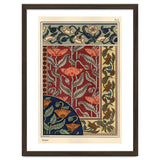 The poppy, Papaver somniferum, in stained glass, wallpaper, fabric and tile patterns. Lithograph ... thumbnail