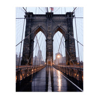 Brooklyn Bridge, USA, Moody NYC Architecture, Rainy Urban Photography (Print Only)