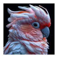 Pink Cockatoo Parrot Close Up Portrait Feather  (Print Only)