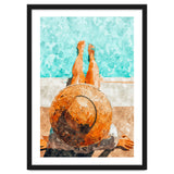 By The Pool All Day, Summer Travel Woman Swimming, Tropical Fashion Bohemian Painting thumbnail
