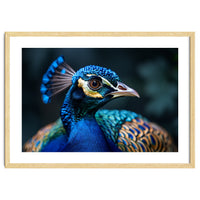 Peacock Head Close Up Majestic Blue Bird