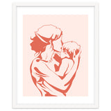 Motherhood, Human Emotion Line Art, Mother Parents Child Baby, Love Care Expression Bohemian Concept thumbnail