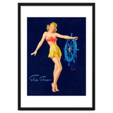 Pinup Girl Is Posing With A Steering Wheel thumbnail