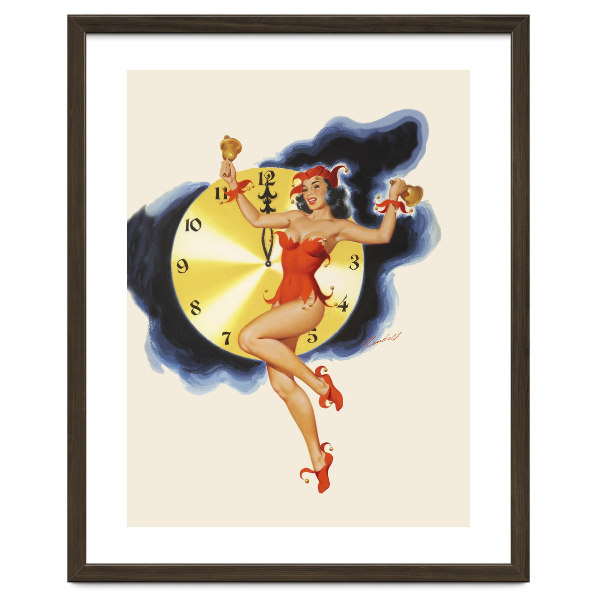 Pinup Girl Celebrating New Year