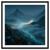Moonlit Alpine Valley at Night with Shimmering River thumbnail