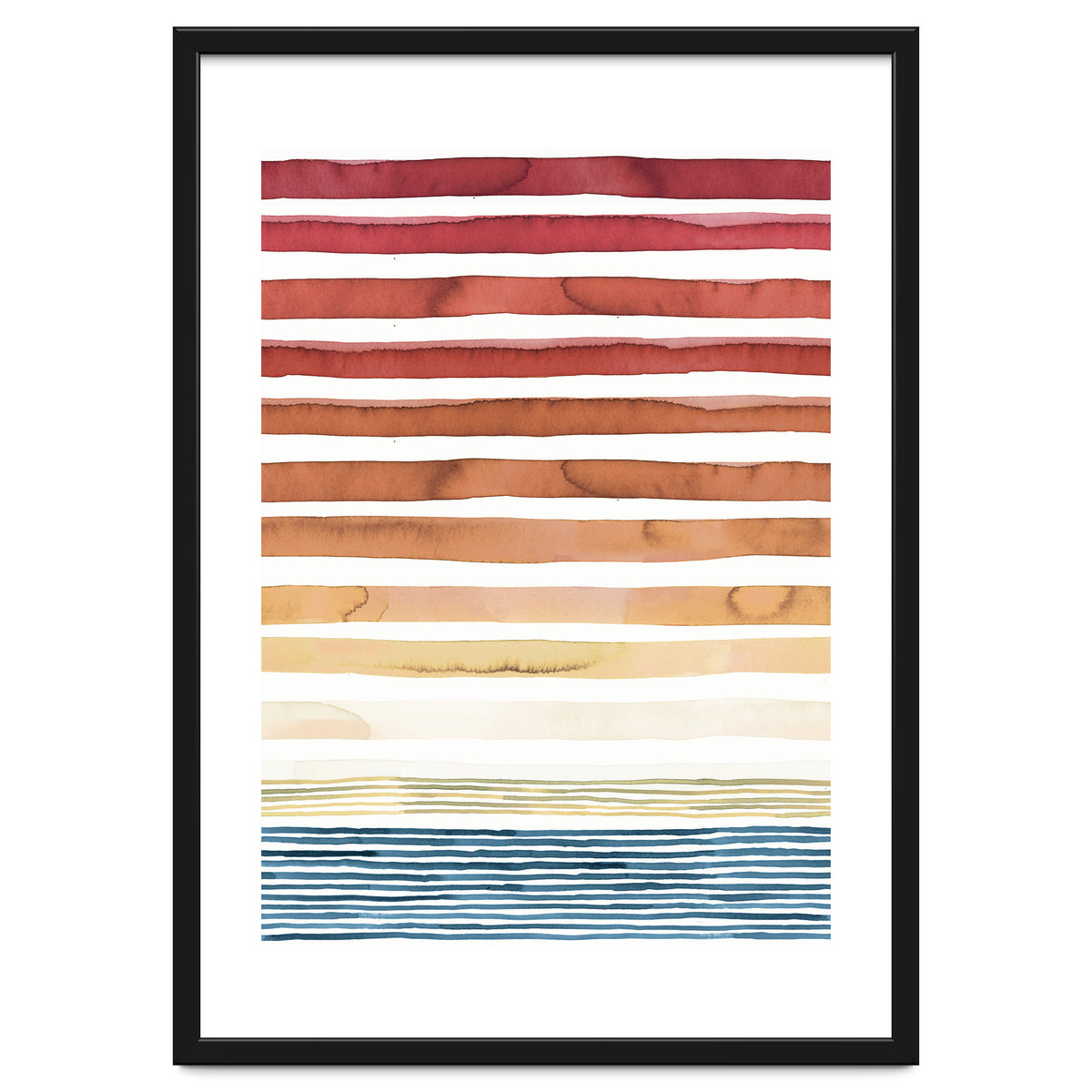 Watercolour Sunset Stripes Orange