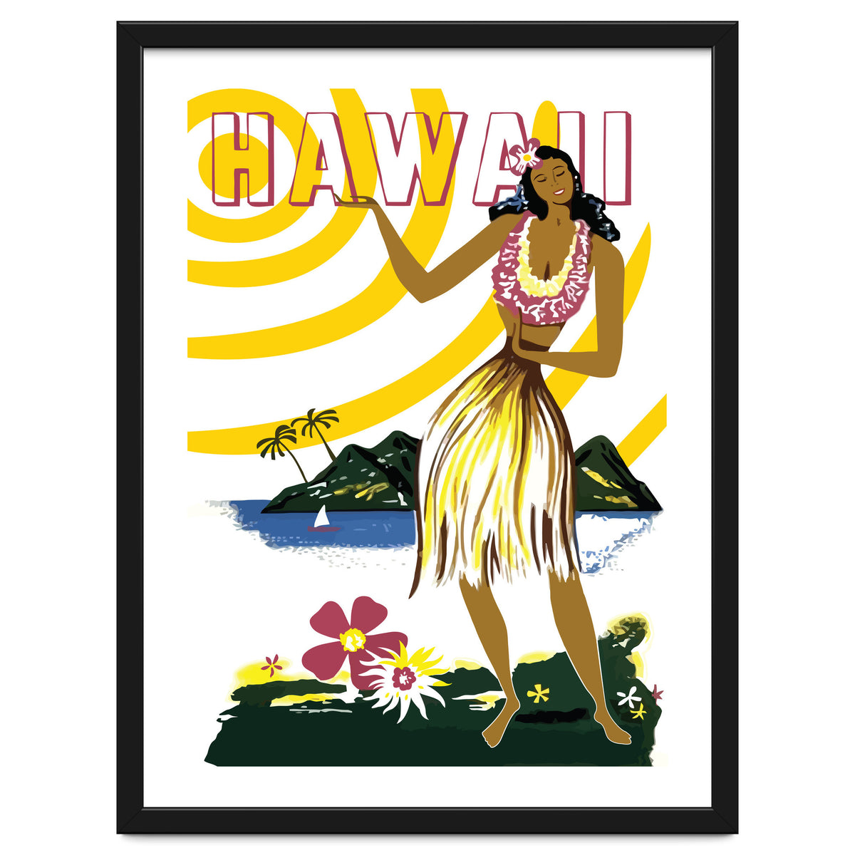 Hawaii, Hula Girl on the Coast