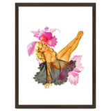 Pinup Sexy Woman Posing In Black Sleeping Dress thumbnail