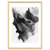 Abstract Black And White Wavy Lines Forming Organic Shapes