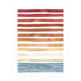 Watercolour Sunset Stripes Orange (Print Only) thumbnail