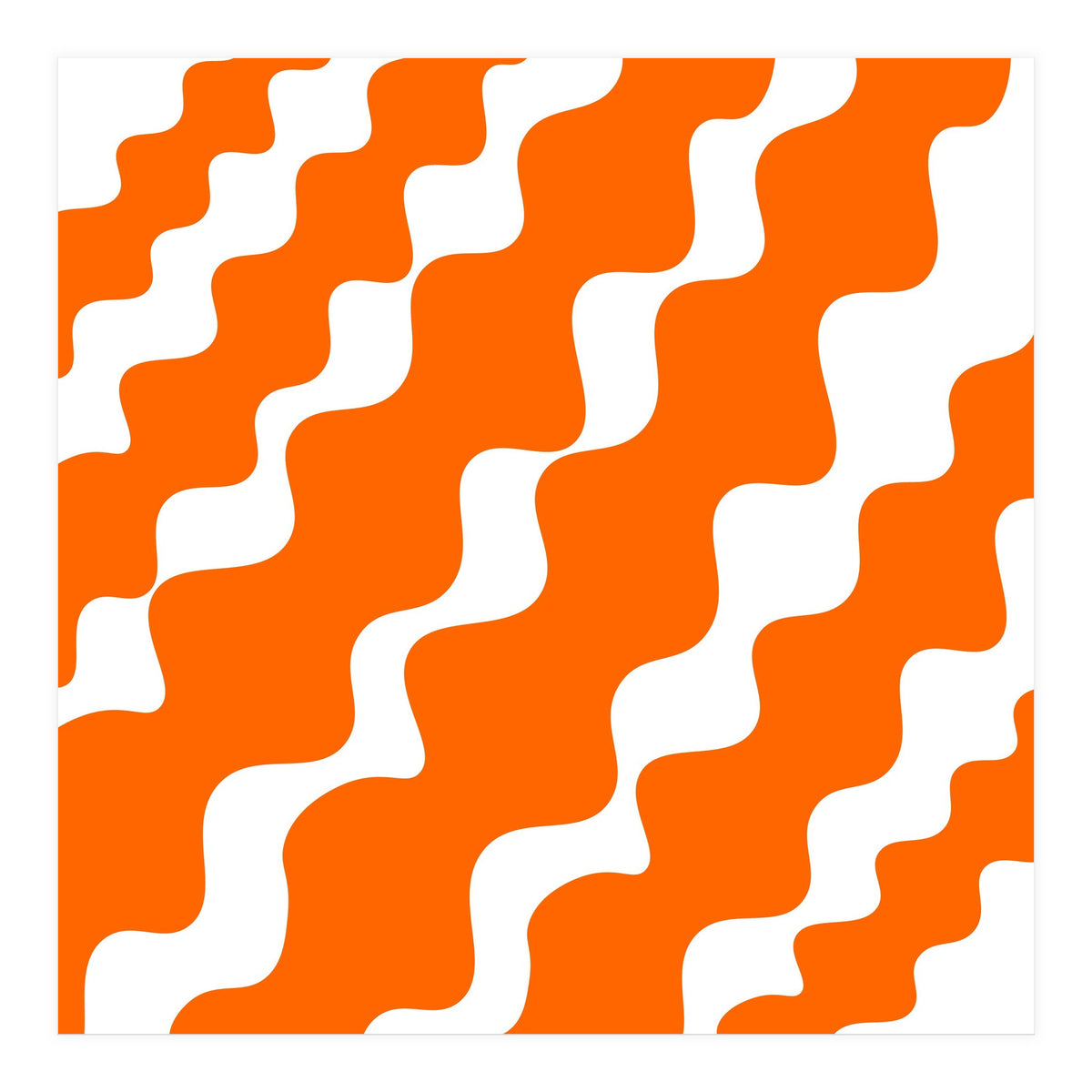 Slanting Orange Wavy Pattern (Print Only)