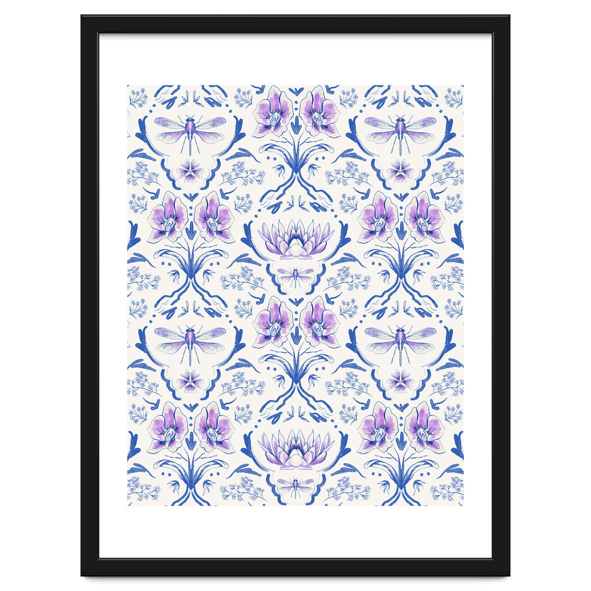Bohemian Garden Blue Pattern