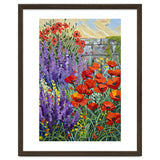 Vibrant Summer Poppy and Lavender Garden Oil Painting thumbnail