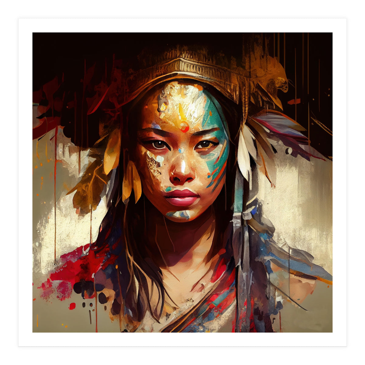 Powerful Asian Warrior Woman #3 (Print Only)