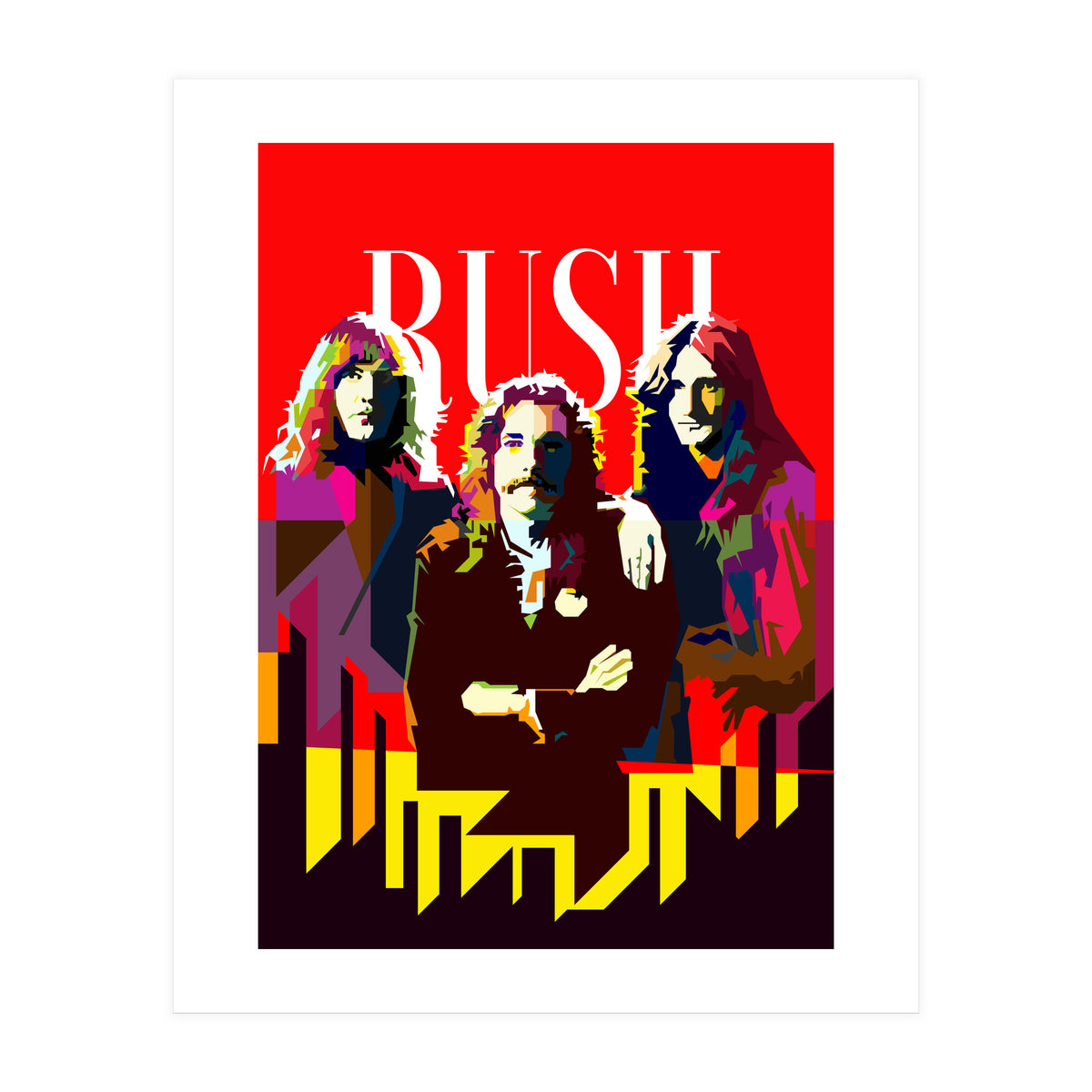 Rush Progressive Rock Pop Art WPAP (Print Only)