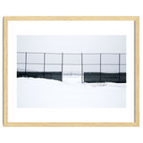 The entrance gate of the snow-covered baseball field thumbnail