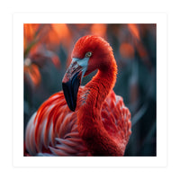 Vibrant Flamingo Close Up Portrait Outdoor Nature (Print Only)