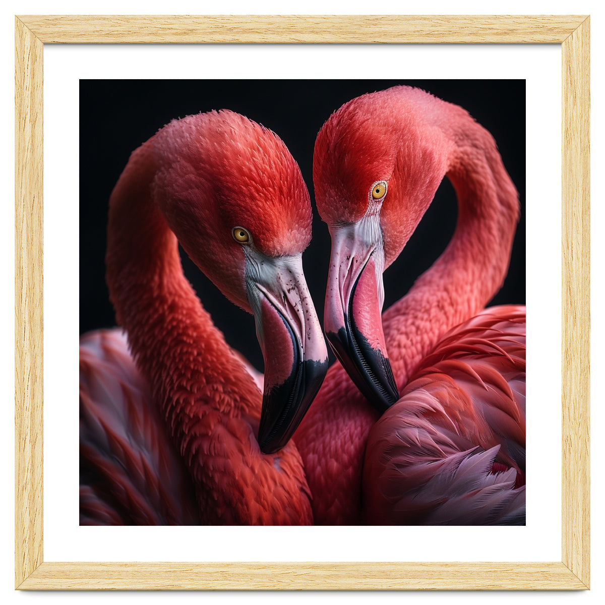 Two Flamingos Together