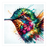 Watercolor Hummingbird Portrait (Print Only)
