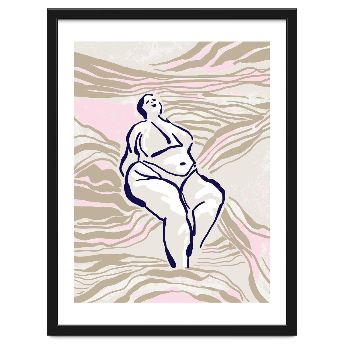 Follow the lines Serene woman in the water