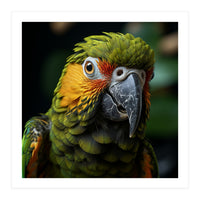 Close Up Of A Colorful Macaw Parrot Face (Print Only)