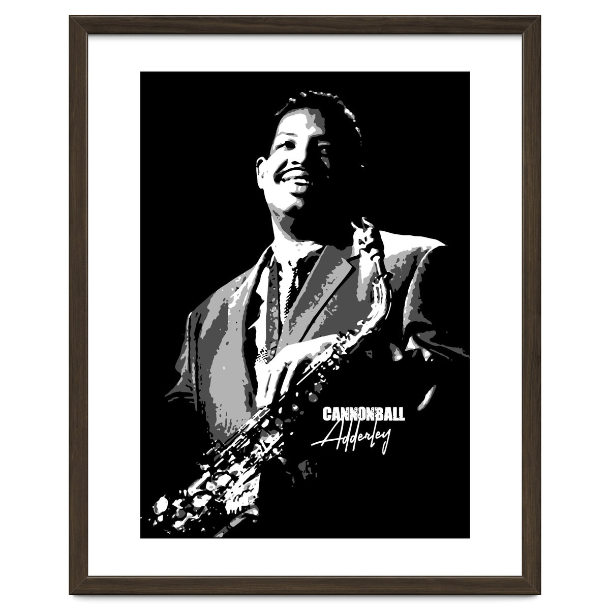 Cannonball Adderley American Jazz Saxophonist in Grayscale