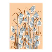 Linocut Flower Meadow Peach Fuzz (Print Only)