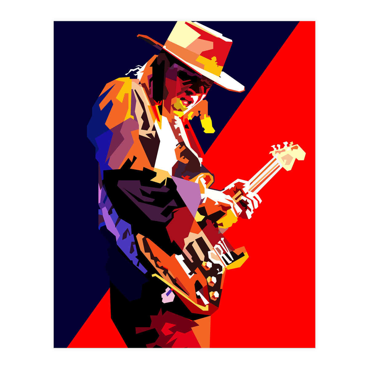 Stevie Ray Vaughan Rock Blues Guitarst Pop Art WPAP (Print Only)