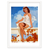 Beautiful Pinup Girl Posing On A Fence thumbnail