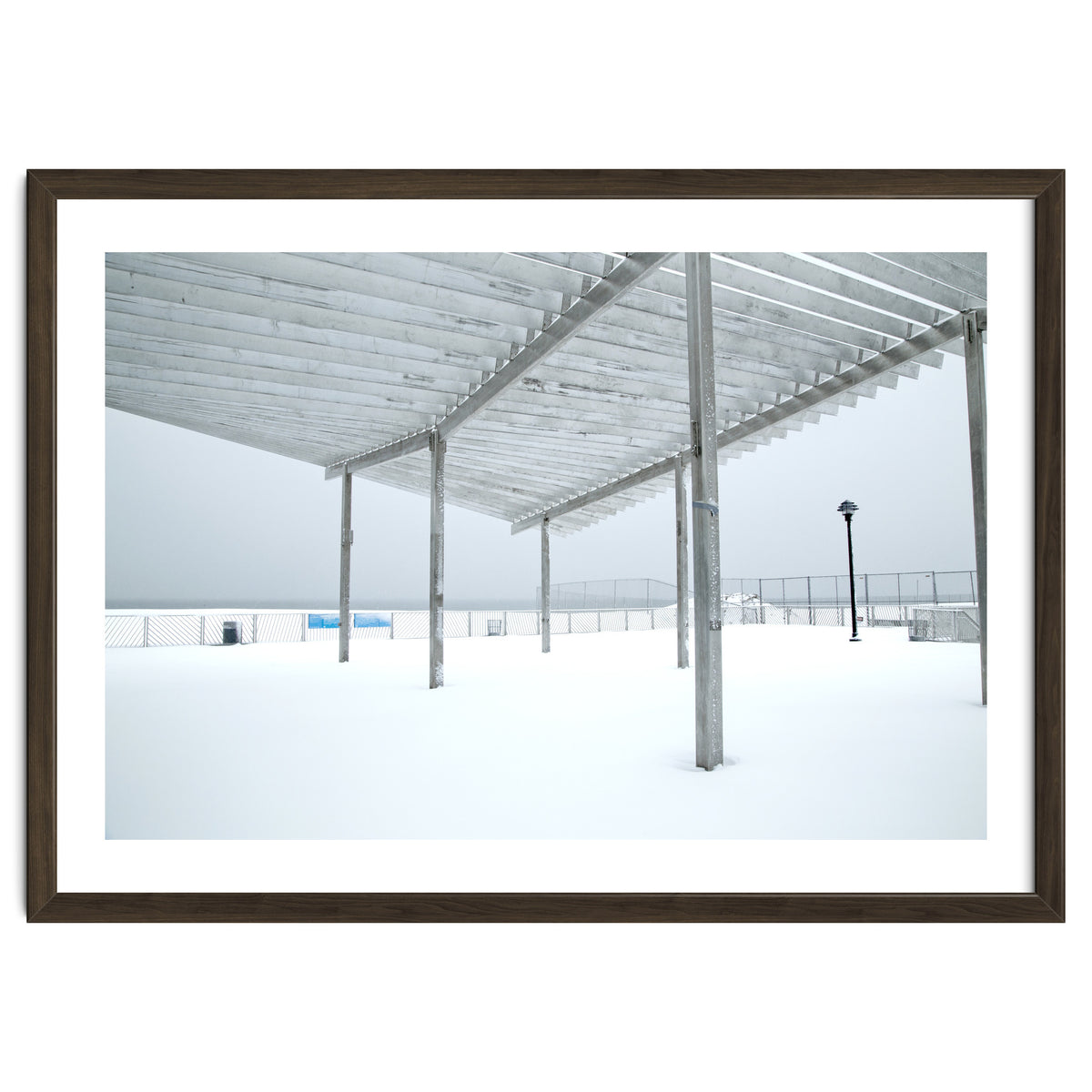 Sunshade site in the winter beach