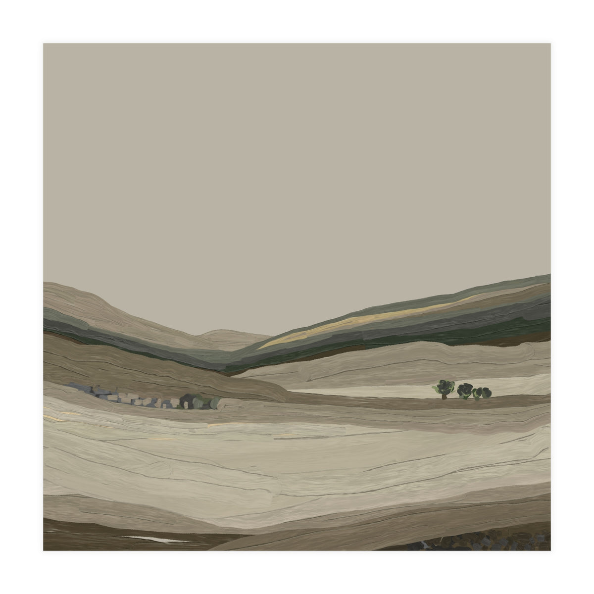 Muted Landscape oil painting  (Print Only)