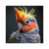 Cute Cockatoo Bird Portrait Colorful Crest (Print Only) thumbnail