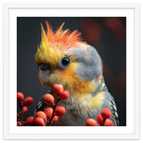 Close Up Of A Cockatiel Parrot With Orange Crest thumbnail