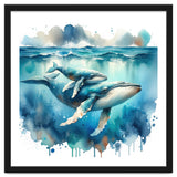 Mother And Calf Whales Watercolor thumbnail