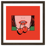 Pop Art Cherry Bold Lips With A Classic Design thumbnail
