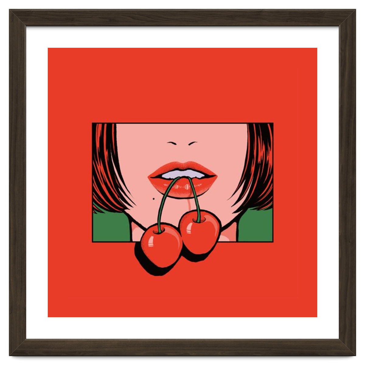 Pop Art Cherry Bold Lips With A Classic Design