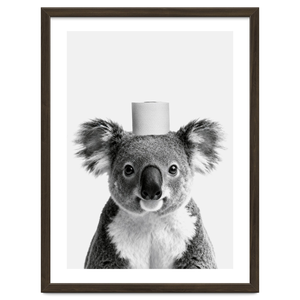 Koala, Toilet Paper Crown, Cute Animal Bathroom Art